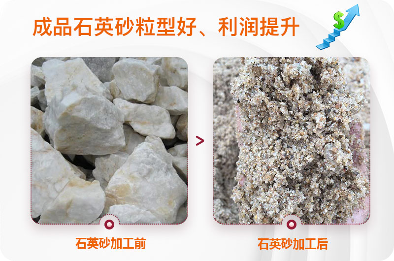 石英石制砂前后對(duì)比 石英石制砂前后對(duì)比